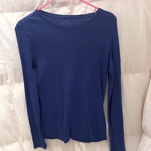 Blue Long Sleeve Cotton Tee